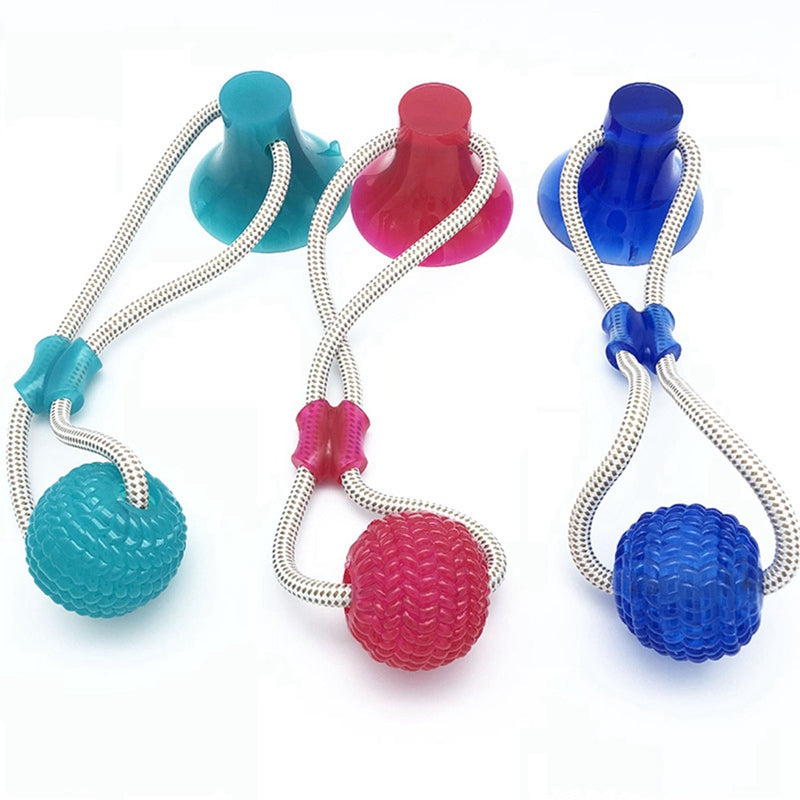 Multifunction Pet Molar Bite Toy Interactive fun Pet toy with suction cup dog push toy with TPR ball Pet Tooth Cleaning,Chewing
