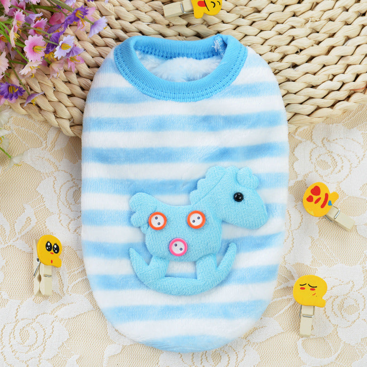Flannel Milk Dog Clothes Small Dog Puppy Cat Dog Autumn And Winter Clothing Pet Rabbit Teacup Dog Warm Vest