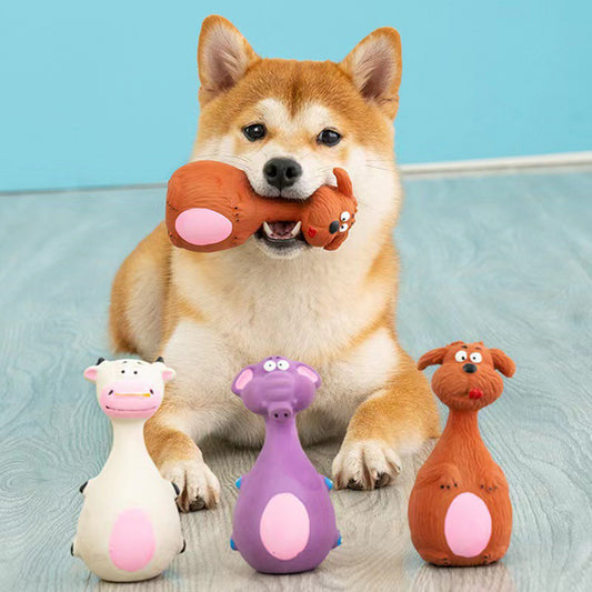 Pet Supplies Dog Toys Dog Voice Latex Cute Cartoon Toys Bite Resistant Latex Toys