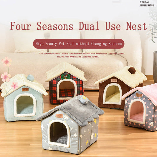 House Type Pet Cat Nest Four Seasons Universal Pet Nest Cat Nest Dog Nest Pet Supplies Can Be Removed and Washable