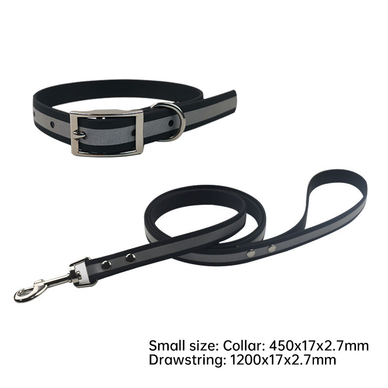 Night Reflective Film Pvc Dog Traction Strap Dog Walking Rope Pet Set Collar Strap Dog Walking Chain