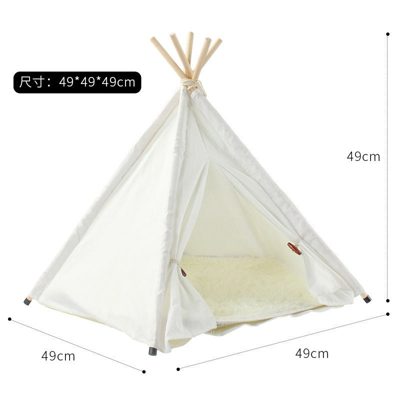 Cotton Cloth with Mat, Removable and Washable Pet Tent, Cat and Dog Indian Tent