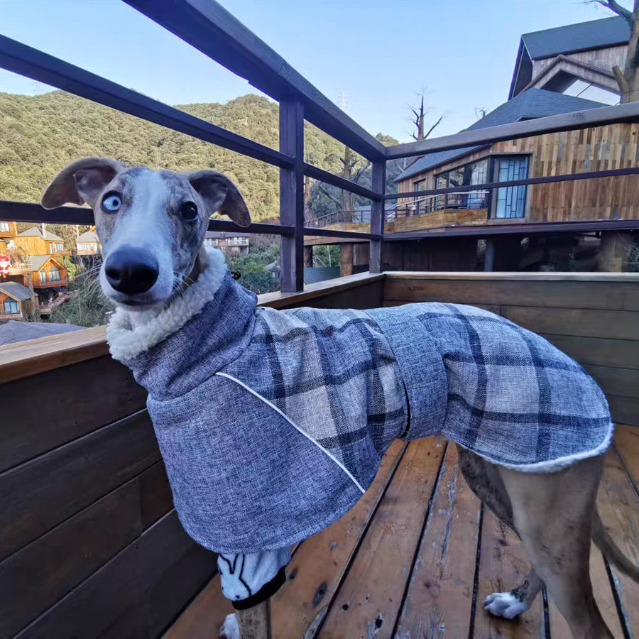 Pet Clothes Autumn And Winter New Plaid Jacket Cold Cotton Coat Pet Supplies