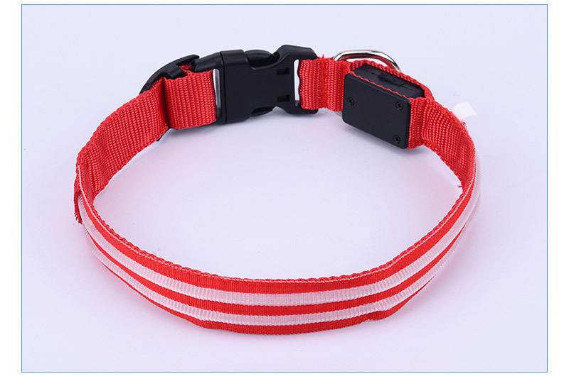 Pet Supplies LED Flash Dog Collar Nylon Translucent Double Fiber Medium Large Neck Usb Luminous Collar