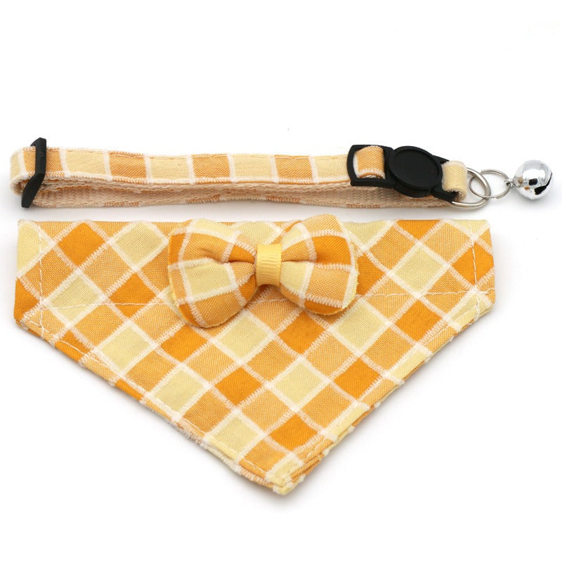 Pet Cats And Dogs Bow Collar Polyester Cotton Triangle Towel Drooling Towel Collar New