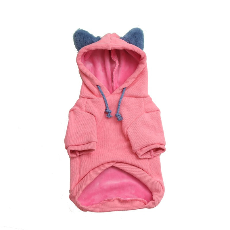 Pet Clothes Hooded Plush Sweater Casual Comfortable Warm Dog Clothes