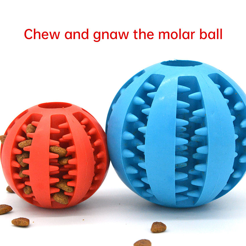 Dog Tooth Grinding Ball Pet Feeding Ball Toy Ball Spill Ball Pet Educational Toy Bite Resistant Tooth Grinding Tooth Cleaning