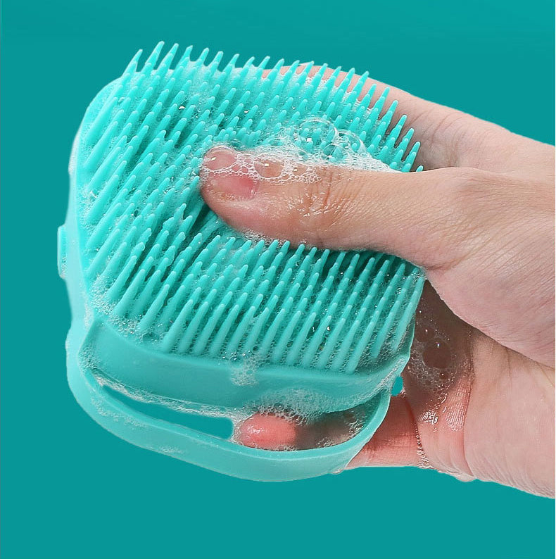 Pet Massage Brush Silicone Bath Brush Back Towel Bath Shampoo Brush