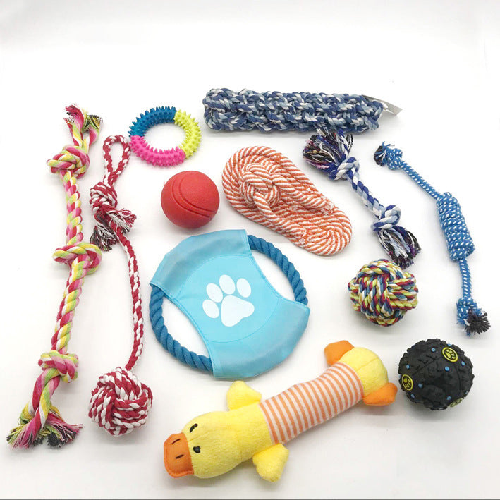 Combination Set Dog Toy Set Spot Cotton Rope Bite Toy Dog Tooth Grinding Toy