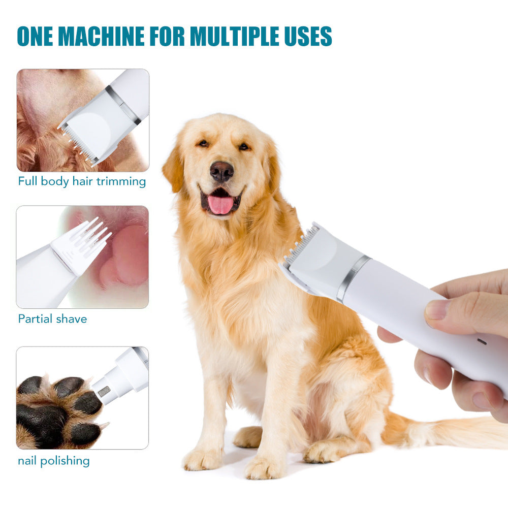 USB Pet Shaver Set Rechargeable Dog Clipper Pet Nail Grinder Electric Foot Shaver