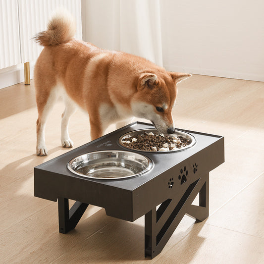 Pet Bowl Dog Bowl Pet Feeder Bowl Stainless Steel Bowl Folding Lifting Table Bowl