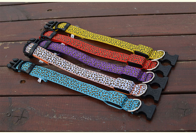 Leopard Collar LED Light-Emitting Dog Belt Light-Emitting Collar Dog Collar Dog Chain Small And Large Pet Supplies