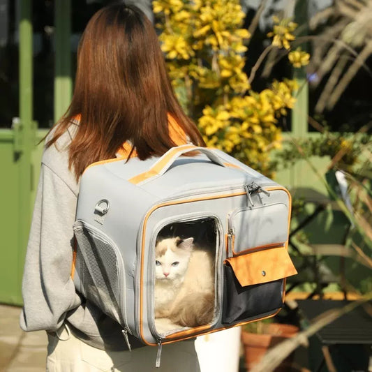 New Large-Capacity Dog And Cat Backpack Out Portable Canvas Shoulder Cat Bag Cross Pet Bag