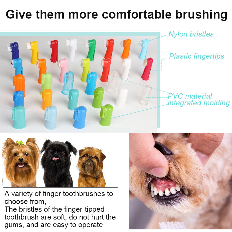 Pet Supplies Cat and Dog Finger Toothbrush Pet Finger Toothbrush Cat and Dog Oral Cleaning Tools Pet Toothbrush