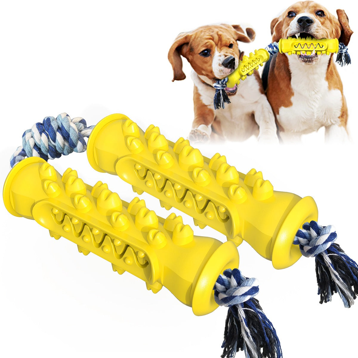 Pet Supplies Dog Toy Tooth Grinding Stick Bite Resistant Tooth Cleaning Bone Toothbrush Dog Bite Toy Belt Rope 2