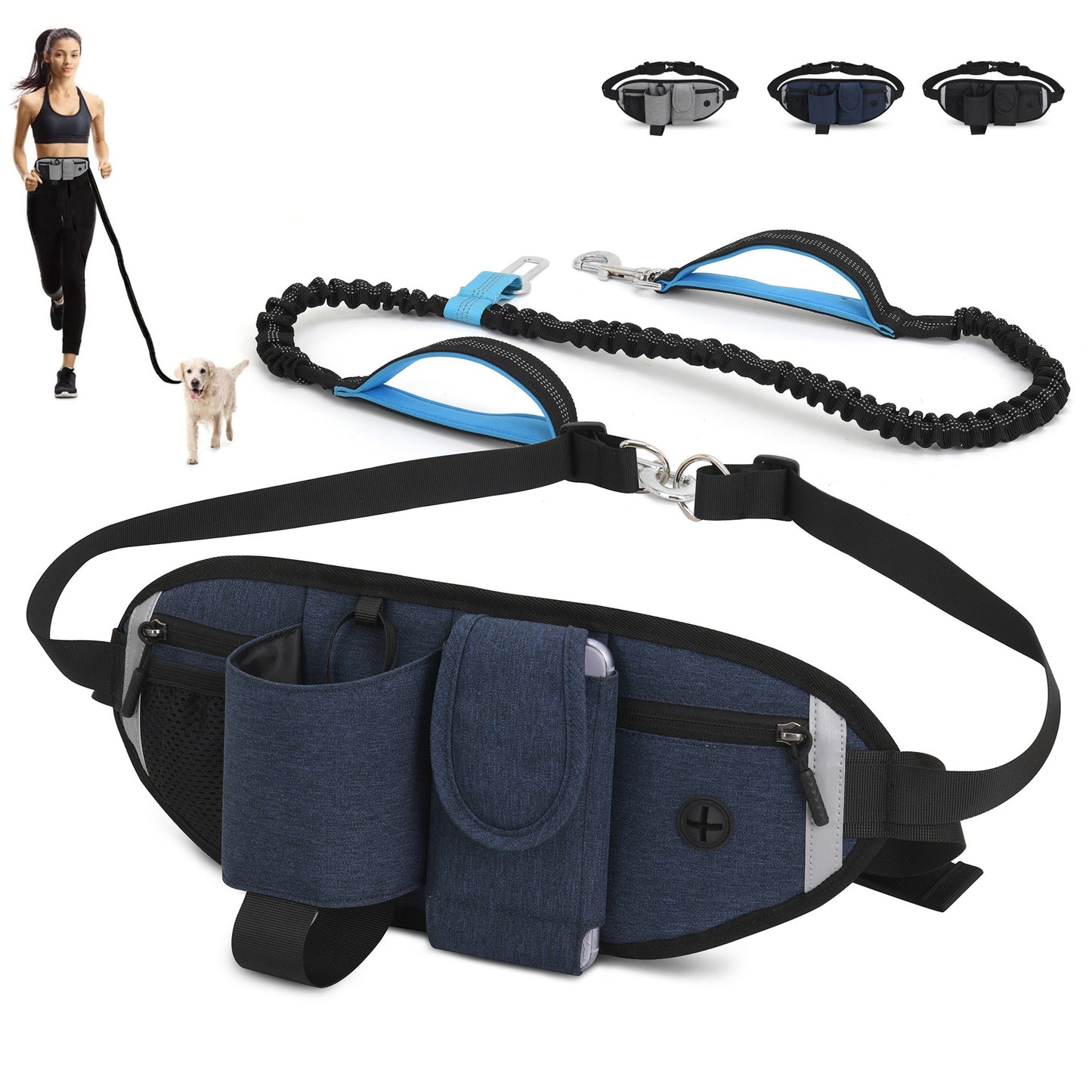 Running Sports Fanny Pack Multifunctional Waterproof Pet Fanny Pack Outdoor Anti-Punching Elastic Dog Walking Fanny Pack