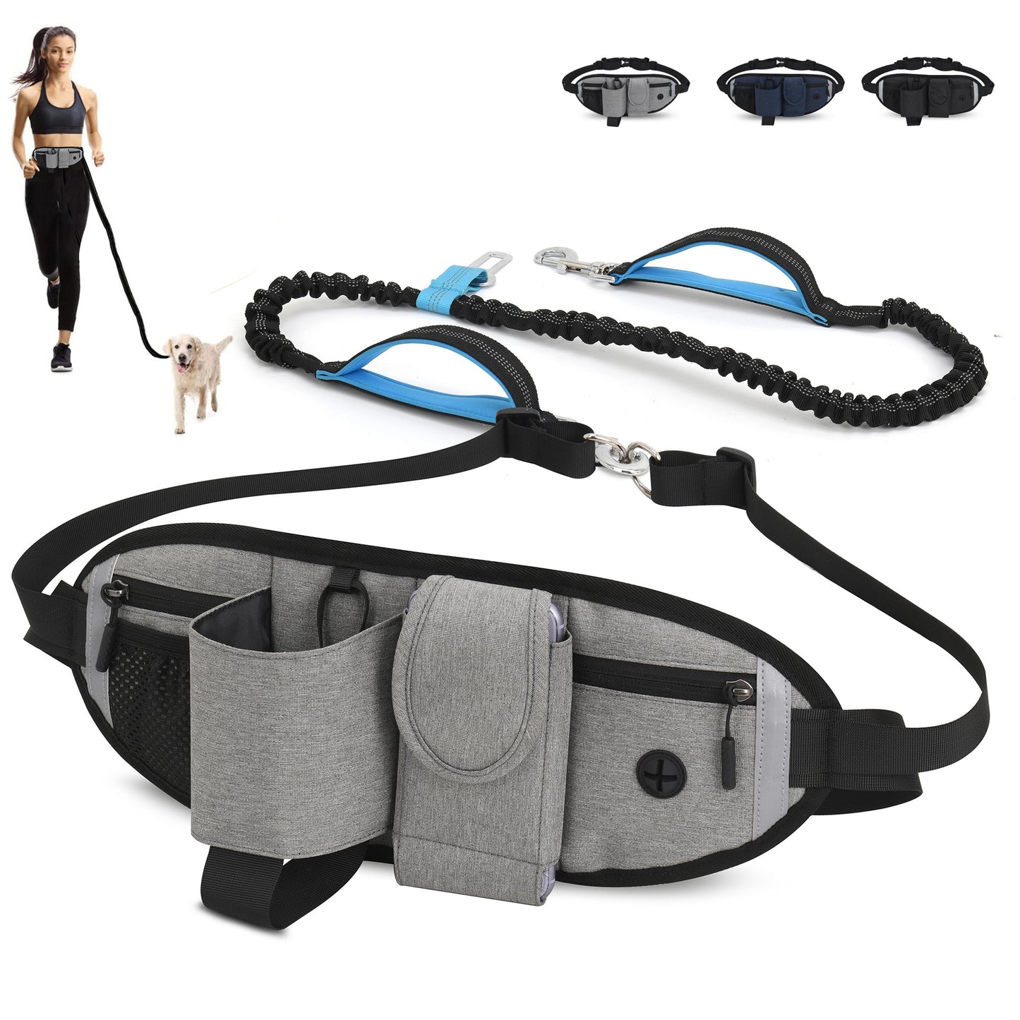 Running Sports Fanny Pack Multifunctional Waterproof Pet Fanny Pack Outdoor Anti-Punching Elastic Dog Walking Fanny Pack