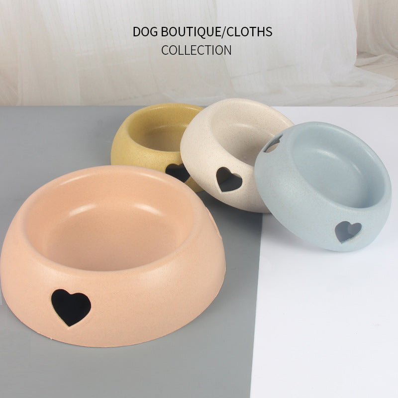 Pet Supplies Dog Bowl Rice Bowl Plastic Love Single Bowl Pet Bowl Cat Food Bowl