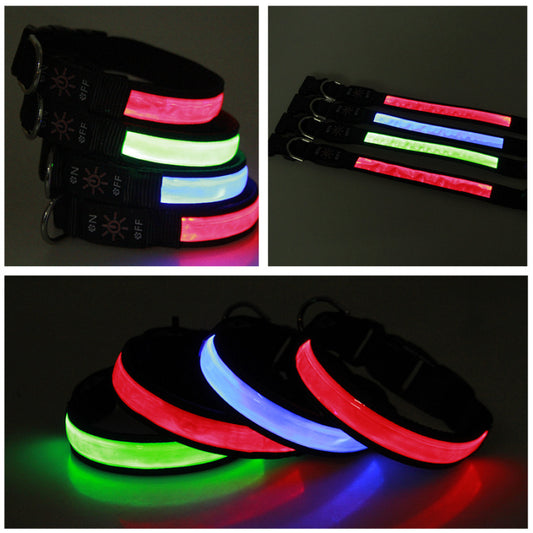 Usb Reflective Leather Luminous Collar Led Lattice Arm With Collar Reflective Lattice Dog Collar Collar Collar Collar Sleeve Can