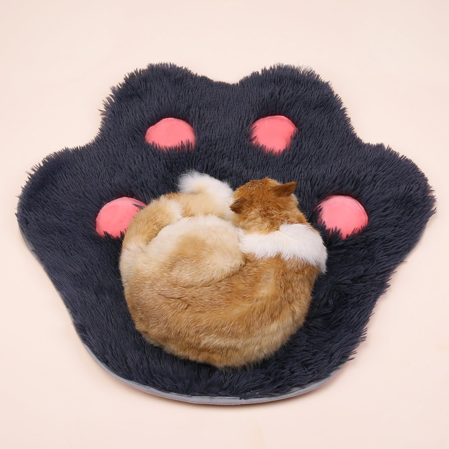 Pet Plush Cat Paw Print Cute Mat Plush Pet Mat Kitten Pet Mat Non-Slip