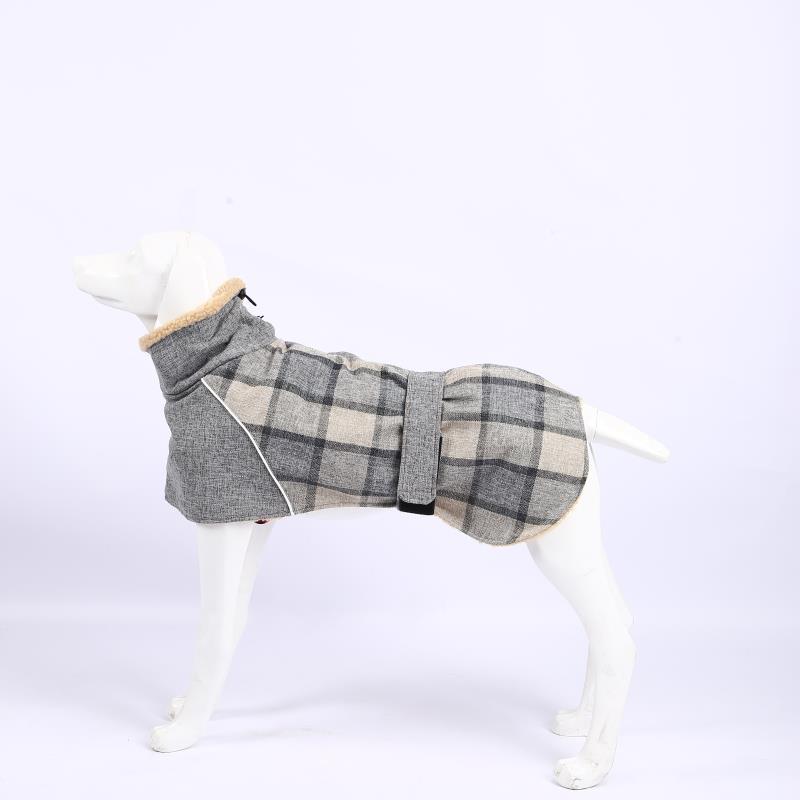 Pet Clothes Autumn And Winter New Plaid Jacket Cold Cotton Coat Pet Supplies