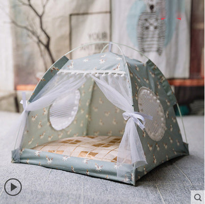 Cat Nest Summer Cat Tent Cat House Semi enclosed Pet Bed Four Seasons Dog Nest Villa Bed Supplies