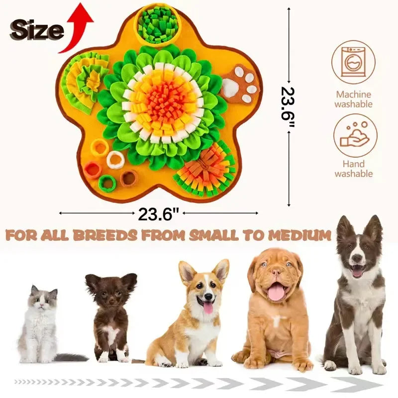 Sniff Mat for Dogs Multi-Functional Dog Feeding Mat Boredom Busters for Dogs with Pupsicles Dog Games and Treat Dispenser