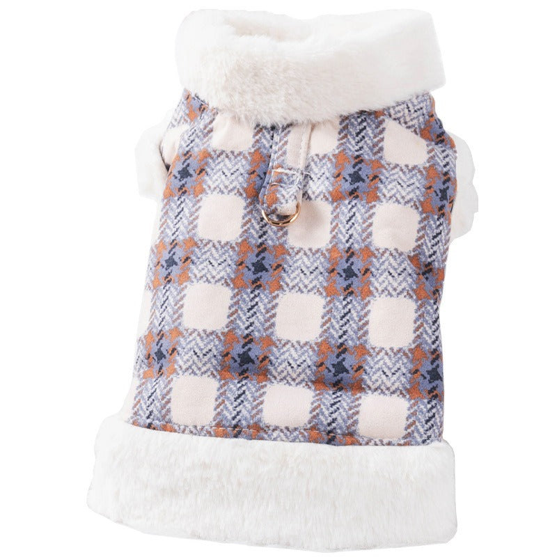 Dog Clothing Warm and Fluffy In Autumn and Winter Can Be Pulled Vest Teddy Bear Small Dog Cat Pet Clothing