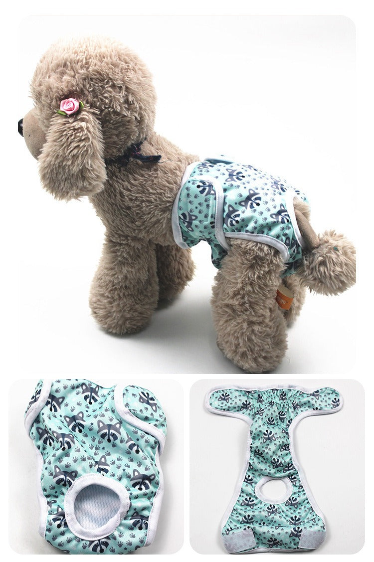 Pet Physiological Pants Cartoon Animal Print Anti Harassment Menstrual Diaper Dog Diapers