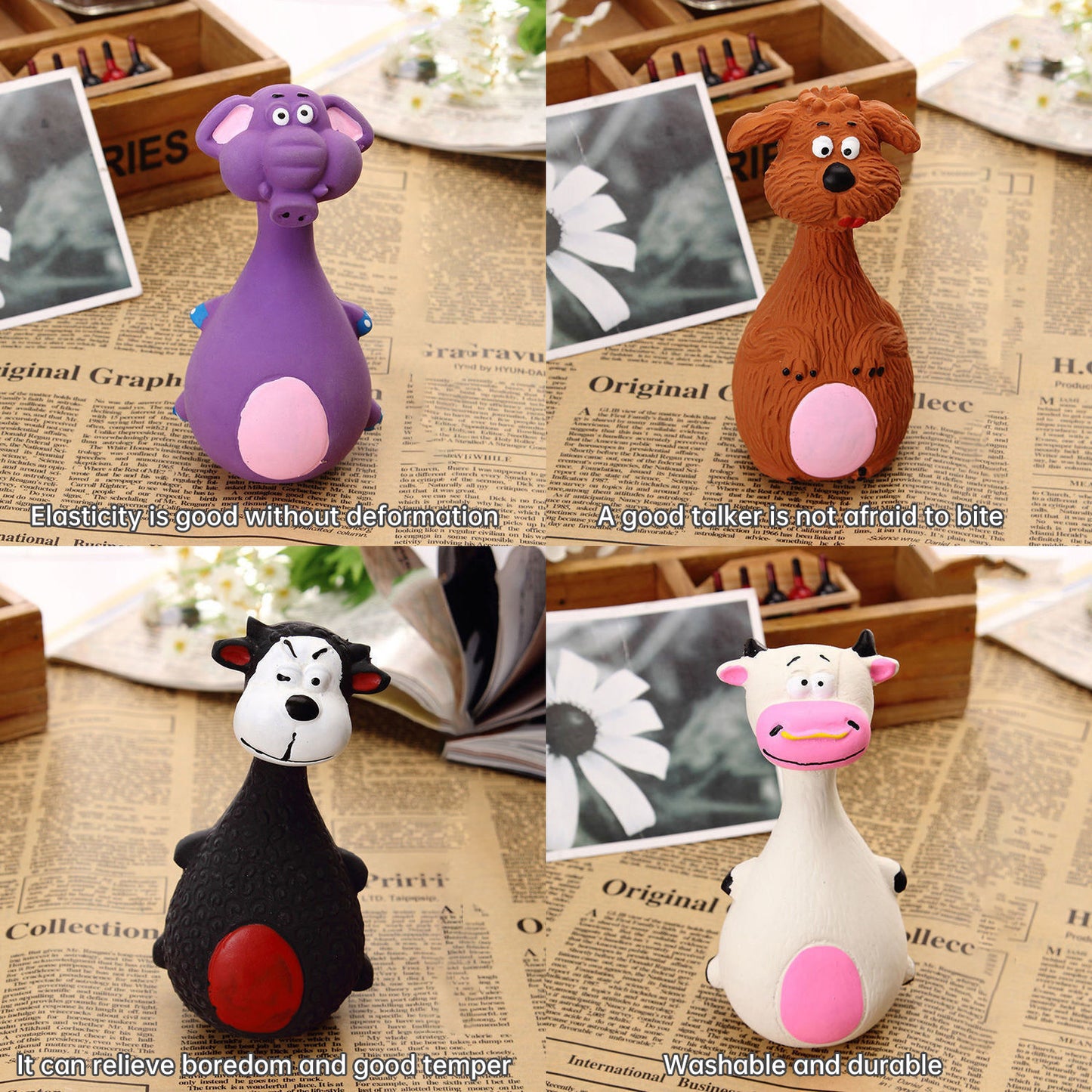 Pet Supplies Dog Toys Dog Voice Latex Cute Cartoon Toys Bite Resistant Latex Toys