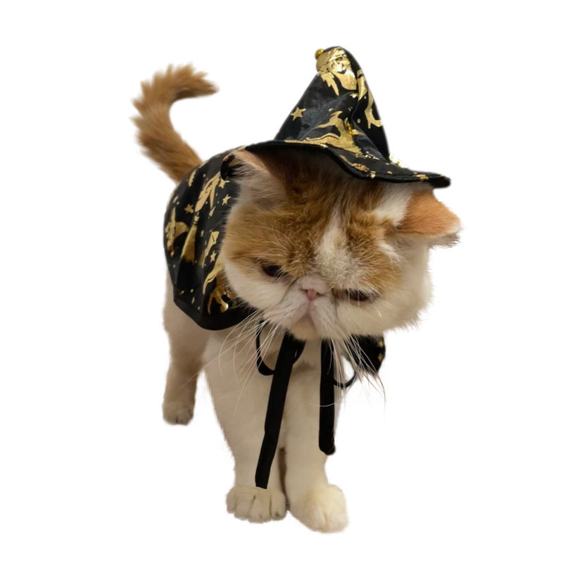 New Halloween Witch Cloak Cat Wizard Cloak Pet Cloak Holiday Dress Up Disguise Costumes