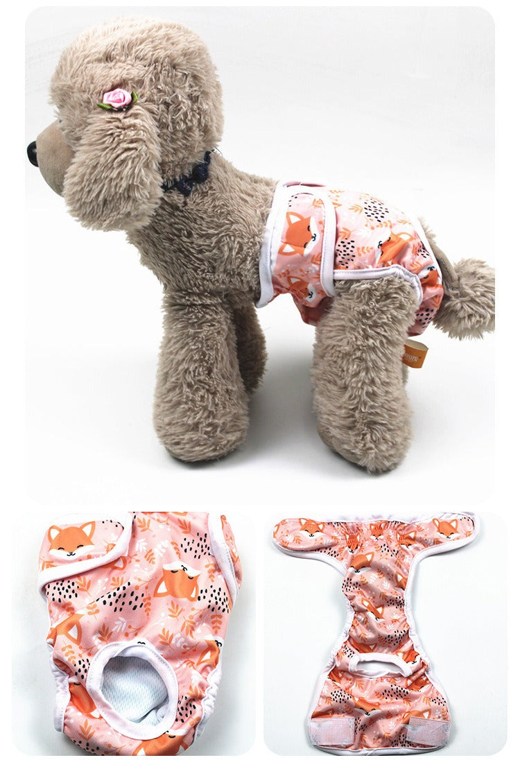 Pet Physiological Pants Cartoon Animal Print Anti Harassment Menstrual Diaper Dog Diapers