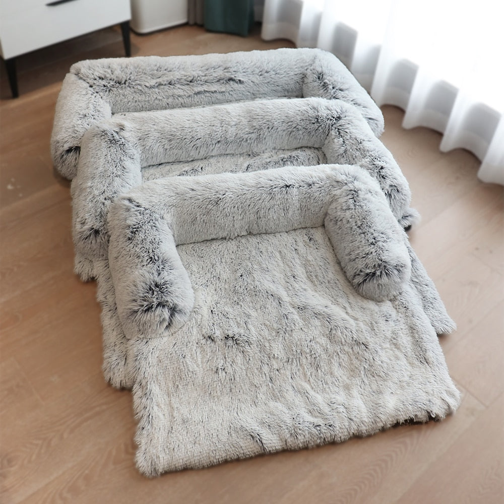 Winter Large Dog Sofa Bed with Zipper Dogs Bed Removable Cover Plush Kennel Cat Beds Mats House Sofa Bed Mat for Large Dog