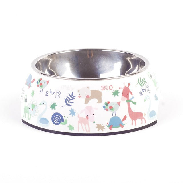 Dog Bowl Cat Food Bowl Stainless Steel Dual-Use Feeding And Drinking Bowl Removable Non-Slip Single Bowl Pet Bowl