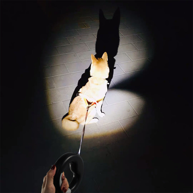 New LED Light Dog Rope Pet Automatic Retractable Leash Ring Luminous Dog Walking Rope Pet Supplies