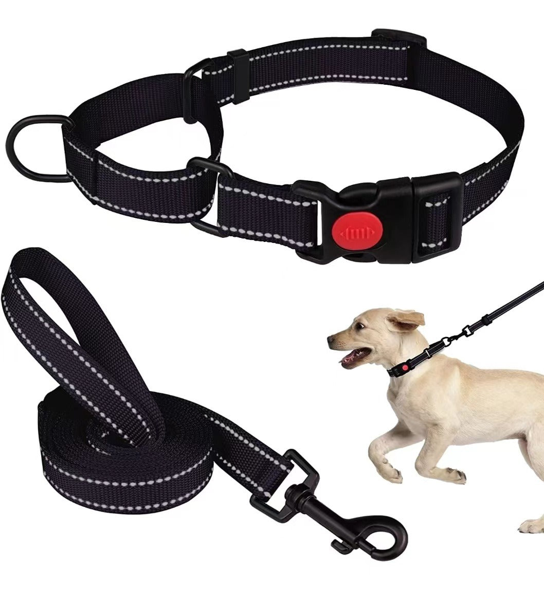 Collar Pet Supplies Nylon Collar Adjustable Traction Rope Reflective Collar Set Dog Leash