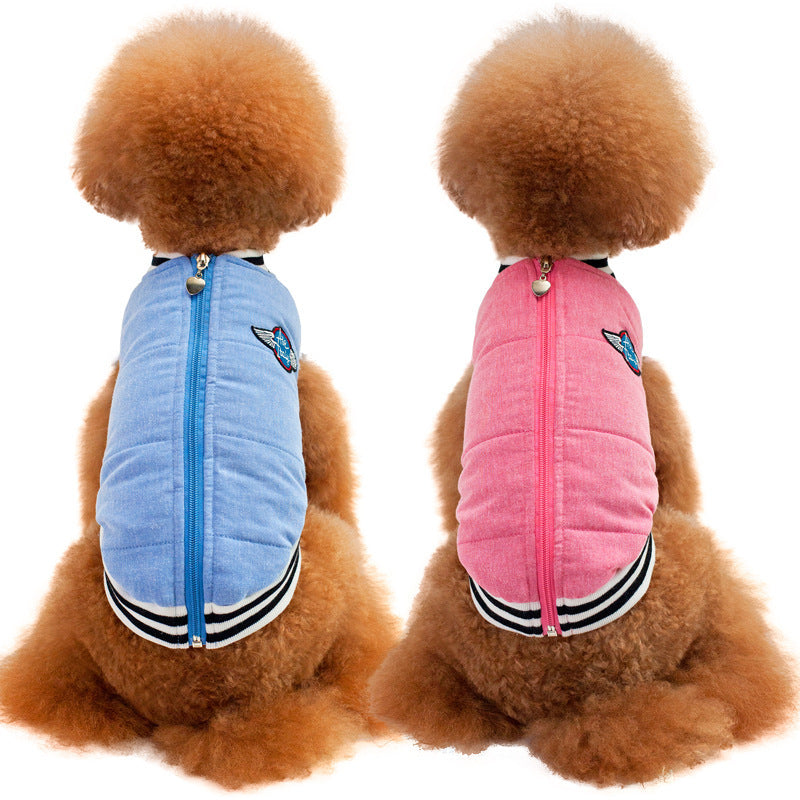 Winter New High-End Pet Clothes Classic Baseball Cotton Coat Dog Clothes Pet Supplies