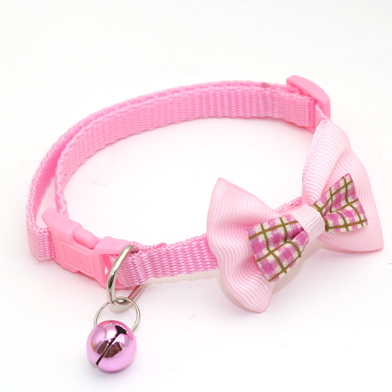 New Pet Lattice Bow Collar For Cats And Dogs