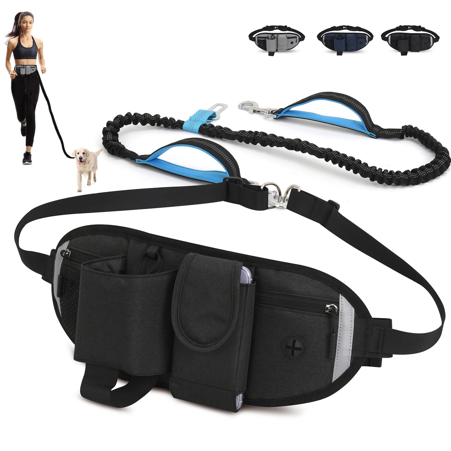 Running Sports Fanny Pack Multifunctional Waterproof Pet Fanny Pack Outdoor Anti-Punching Elastic Dog Walking Fanny Pack