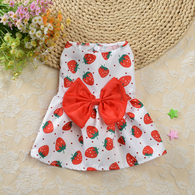 Small Dog Floral Princess Skirt Cat Spring Teddy New Pet Cute Dog Skirt Summer Thin