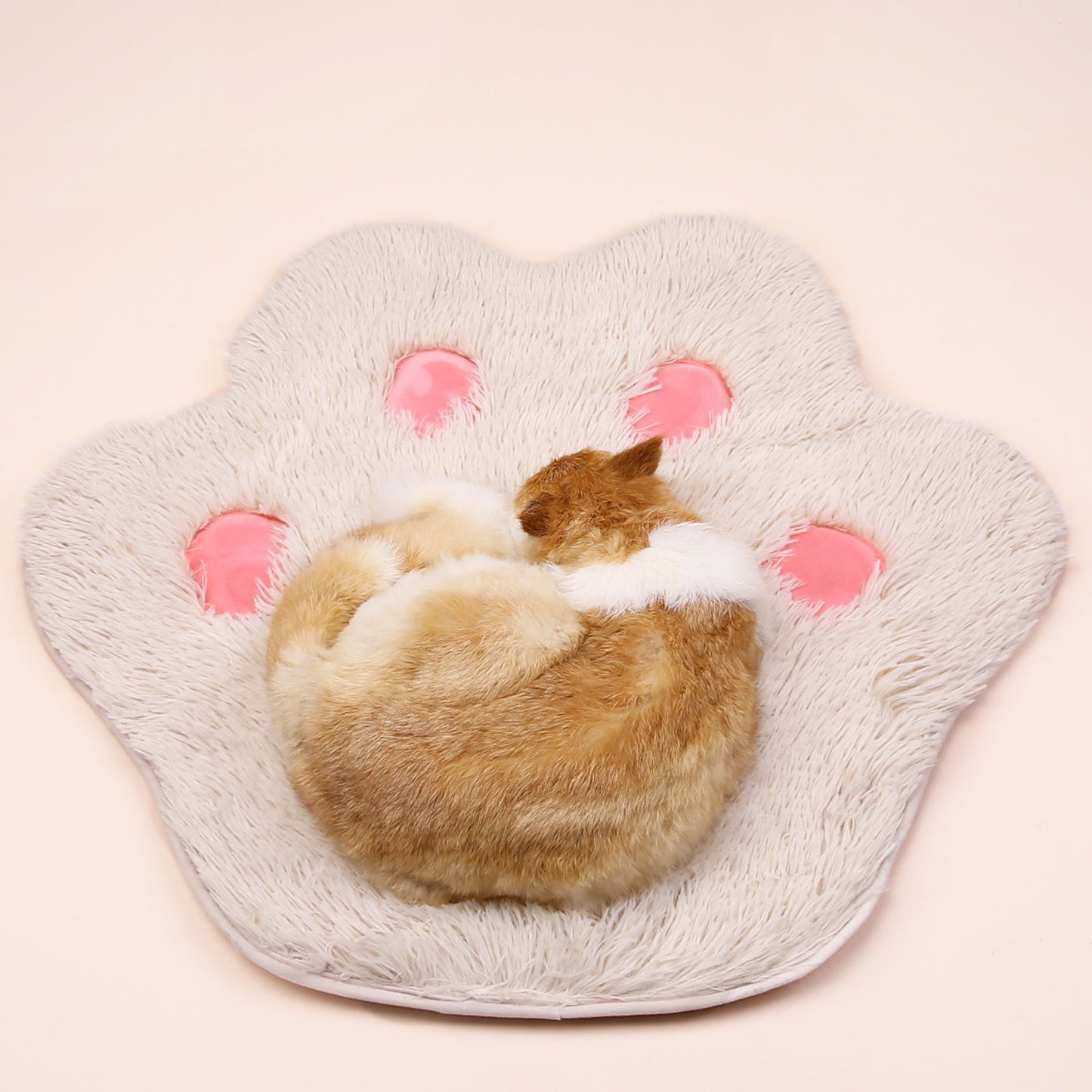 Pet Plush Cat Paw Print Cute Mat Plush Pet Mat Kitten Pet Mat Non-Slip