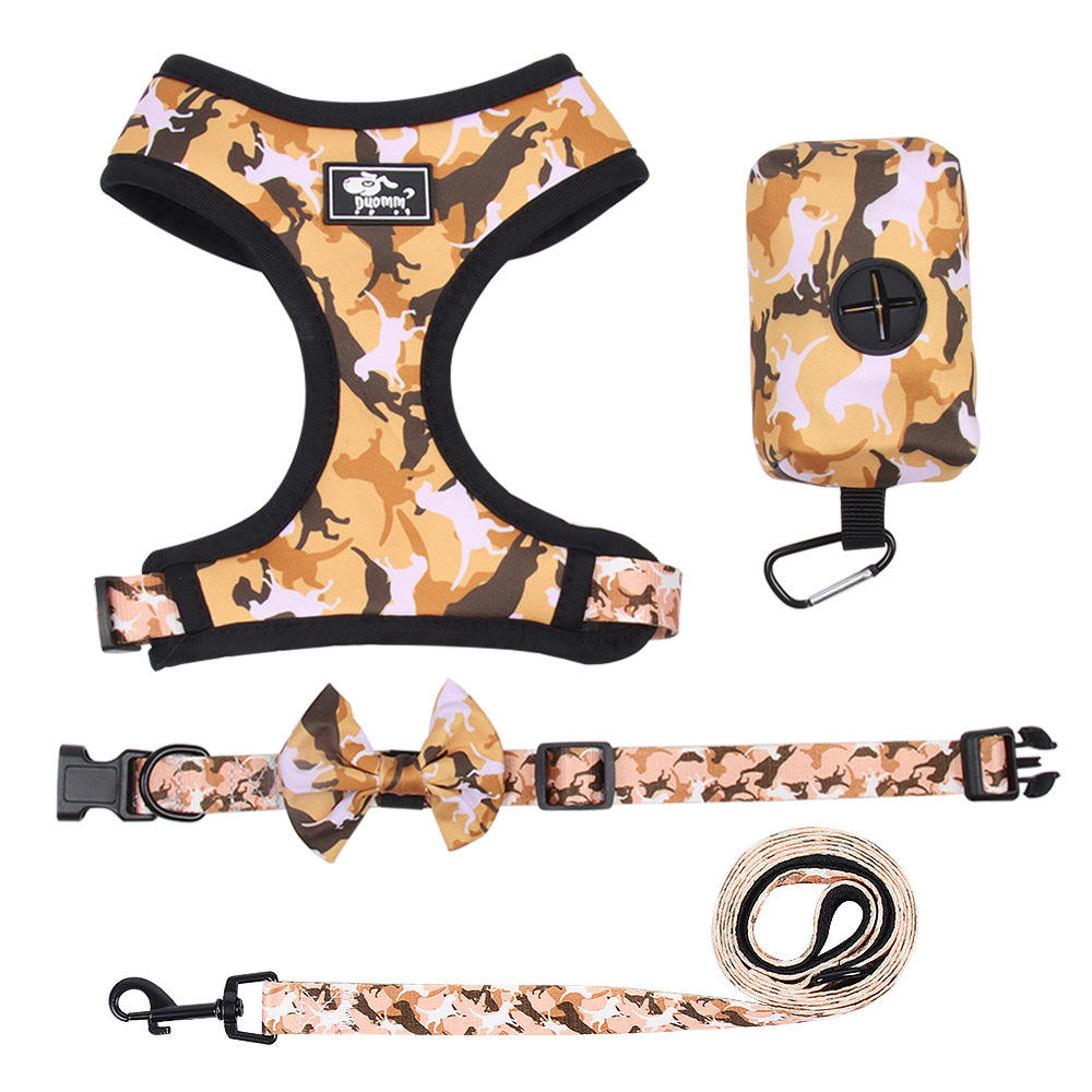 Dog Traction Rope Suit Camouflage Printed Chest Strap Dog Rope Pet Supplies