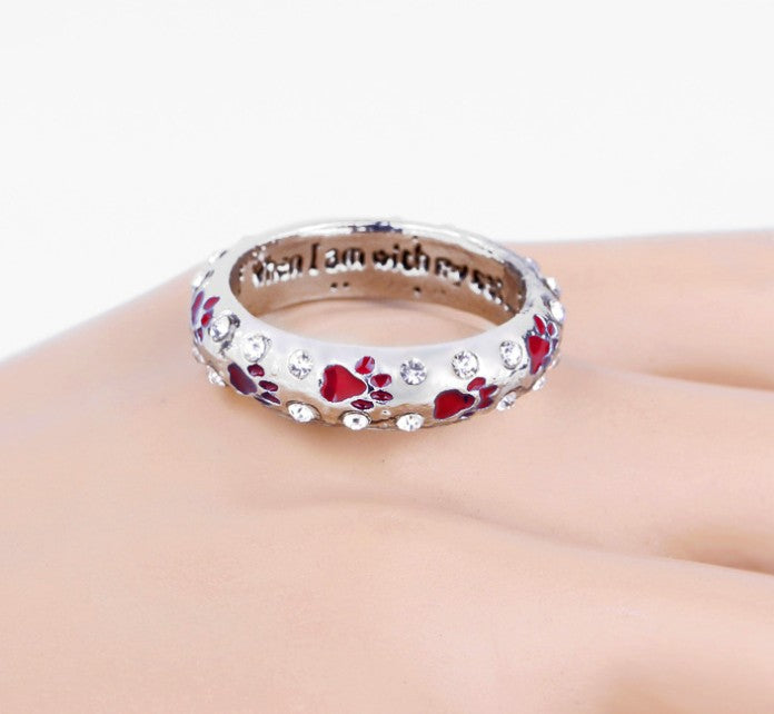 Pet Dog paw Simple Jewelry Ring