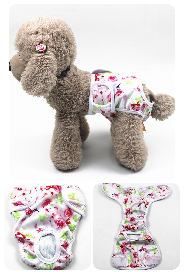 Pet Physiological Pants Cartoon Animal Print Anti Harassment Menstrual Diaper Dog Diapers