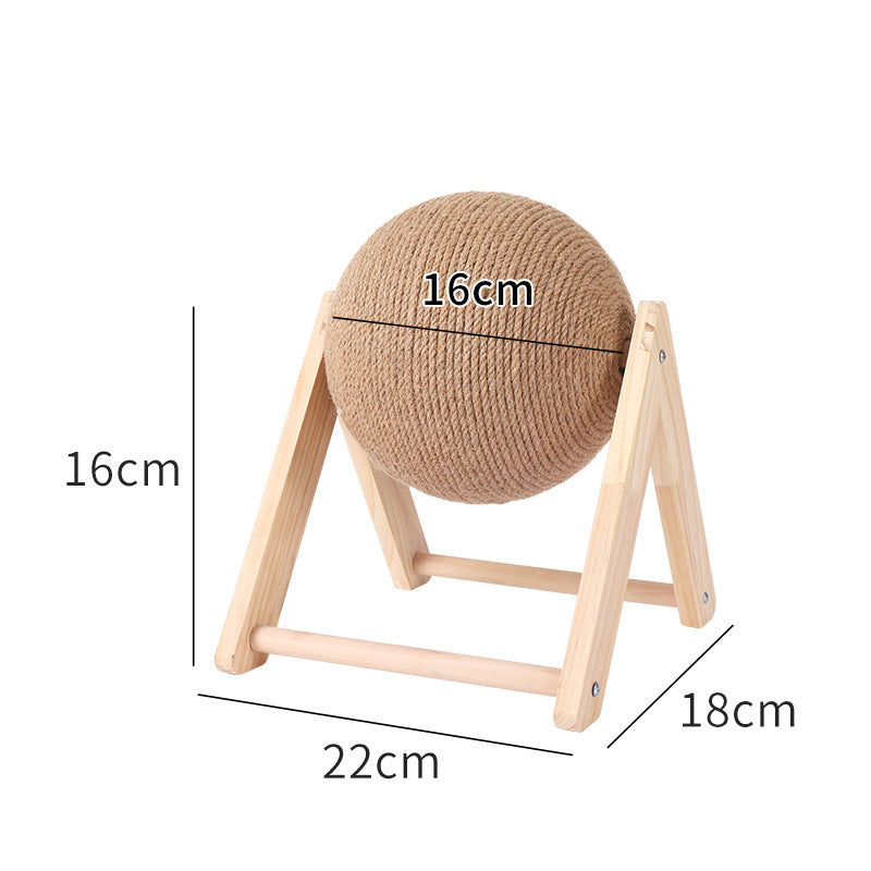 Cat Scratch Board Cat Toy Wooden Cat Scratch Ball Claw Mill Hand Wrapped Sword Hemp Rope Cat Climbing Frame Durable Cat Scratch Column Pet Supplies