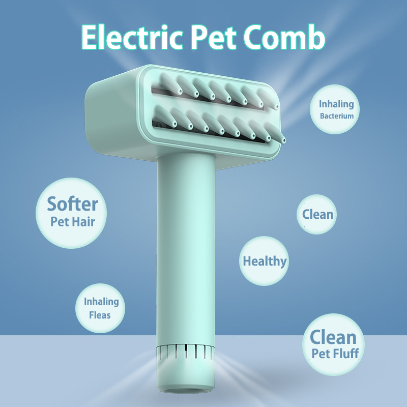 Dog Fur Vacuum Comb USB Wireless Charging Three Gear Adjustment Pet Electric Hair Removal Comb Bacteria Removal And Floating Hair Removal