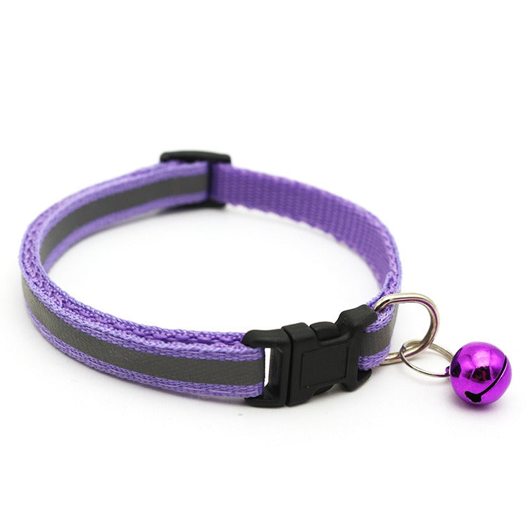 Pet reflective patch collar reflective cat and dog collar bell collar pet luminous collar