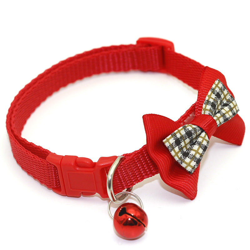 New Pet Lattice Bow Collar For Cats And Dogs