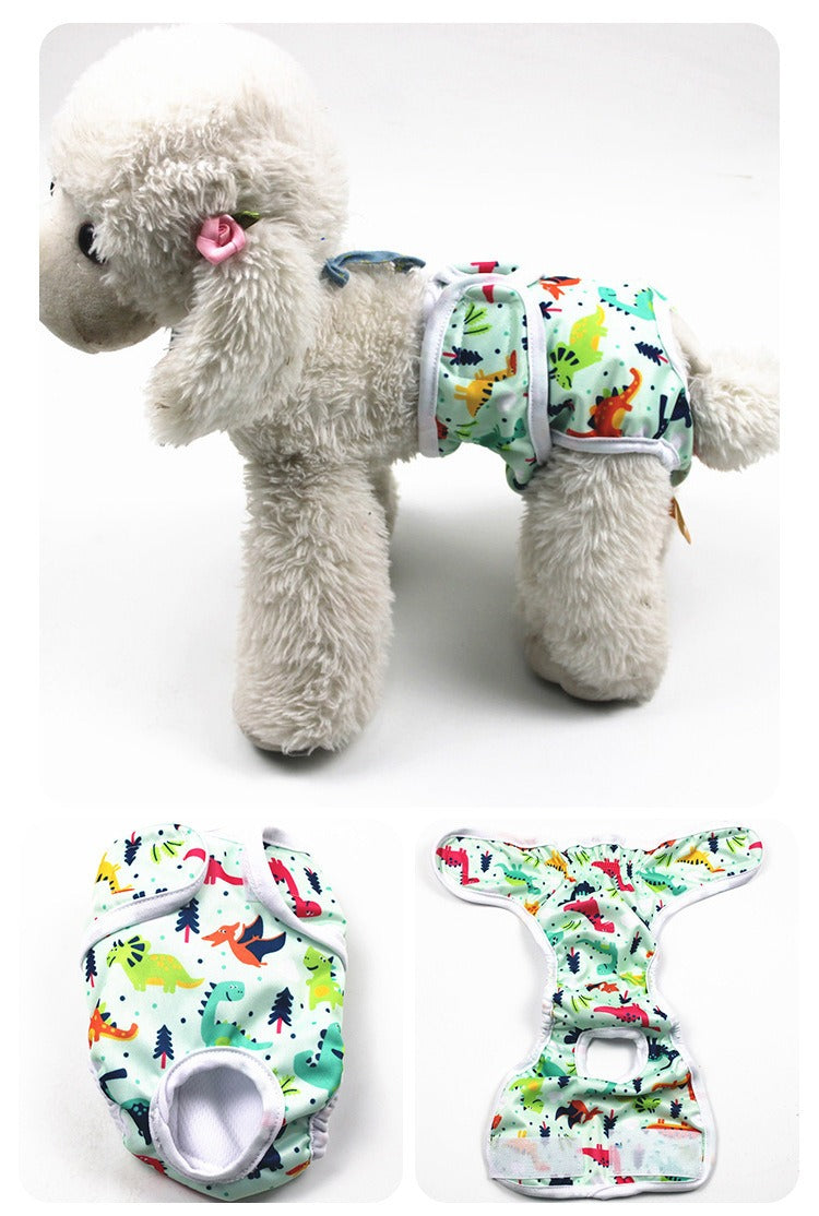 Pet Physiological Pants Cartoon Animal Print Anti Harassment Menstrual Diaper Dog Diapers