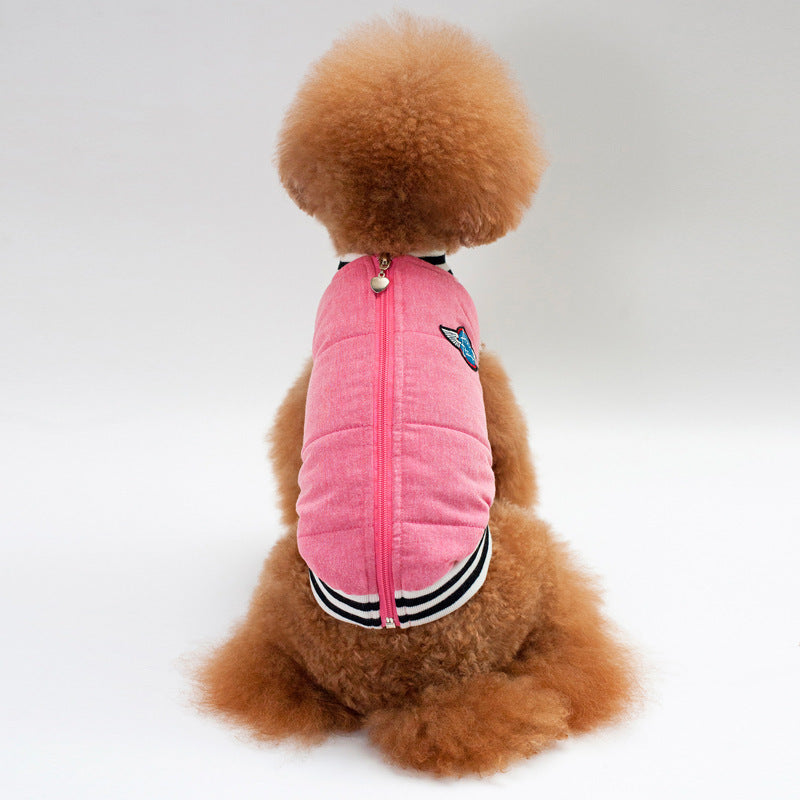 Winter New High-End Pet Clothes Classic Baseball Cotton Coat Dog Clothes Pet Supplies